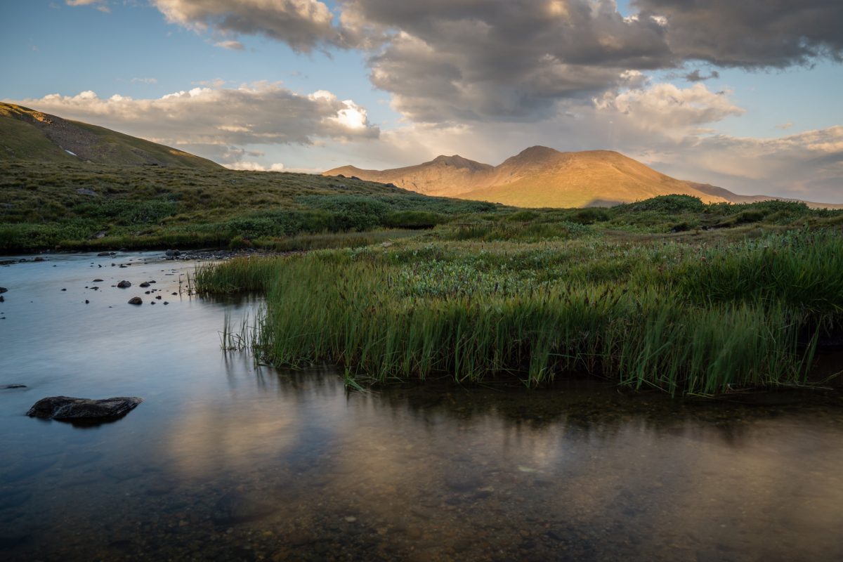 Square Top Lakes, with Mount Bierstadt in the background.